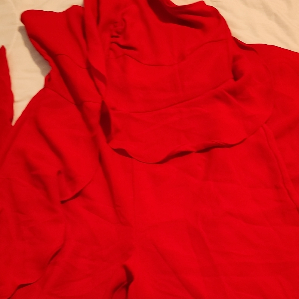 VENUS Red Ruffled Jumpsuit - Picture 6 of 6